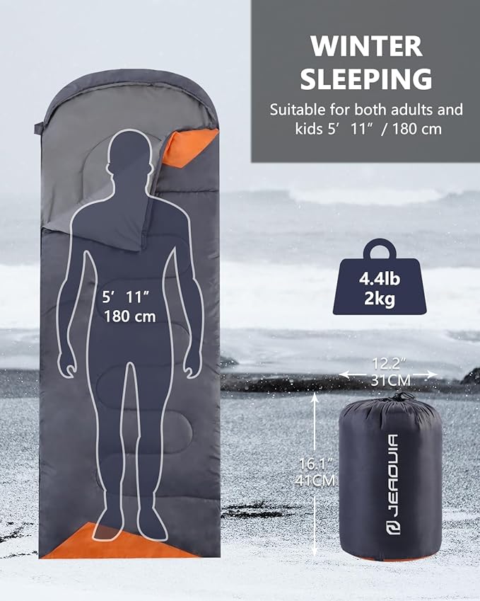 Sleeping Bags for Adults Backpacking Lightweight Waterproof- Cold Weather Sleeping Bag for Girls Boys Mens for Warm Camping Hiking Outdoor Travel Hunting with Compression Bags