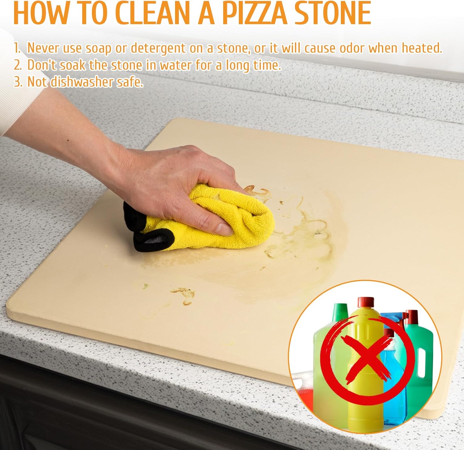 Extra Large Pizza Stone 22" x 14",Cooking Stone for Grill Rectangular, Baking Pizza Stone for bread, Ideal for Grilling Baking Several Sizes of Pizzas