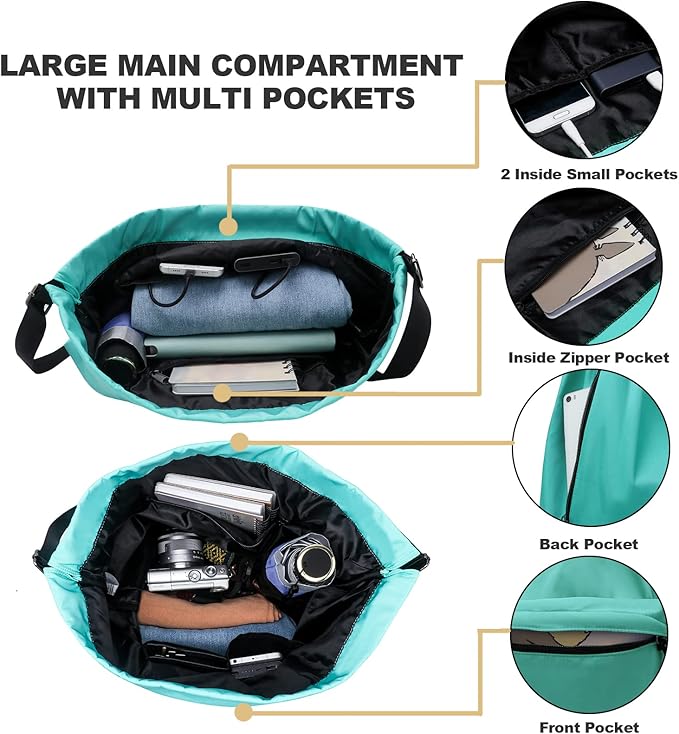 Peicees Waterproof Drawstring Sport Bag Lightweight Sackpack Backpack for Men and Women