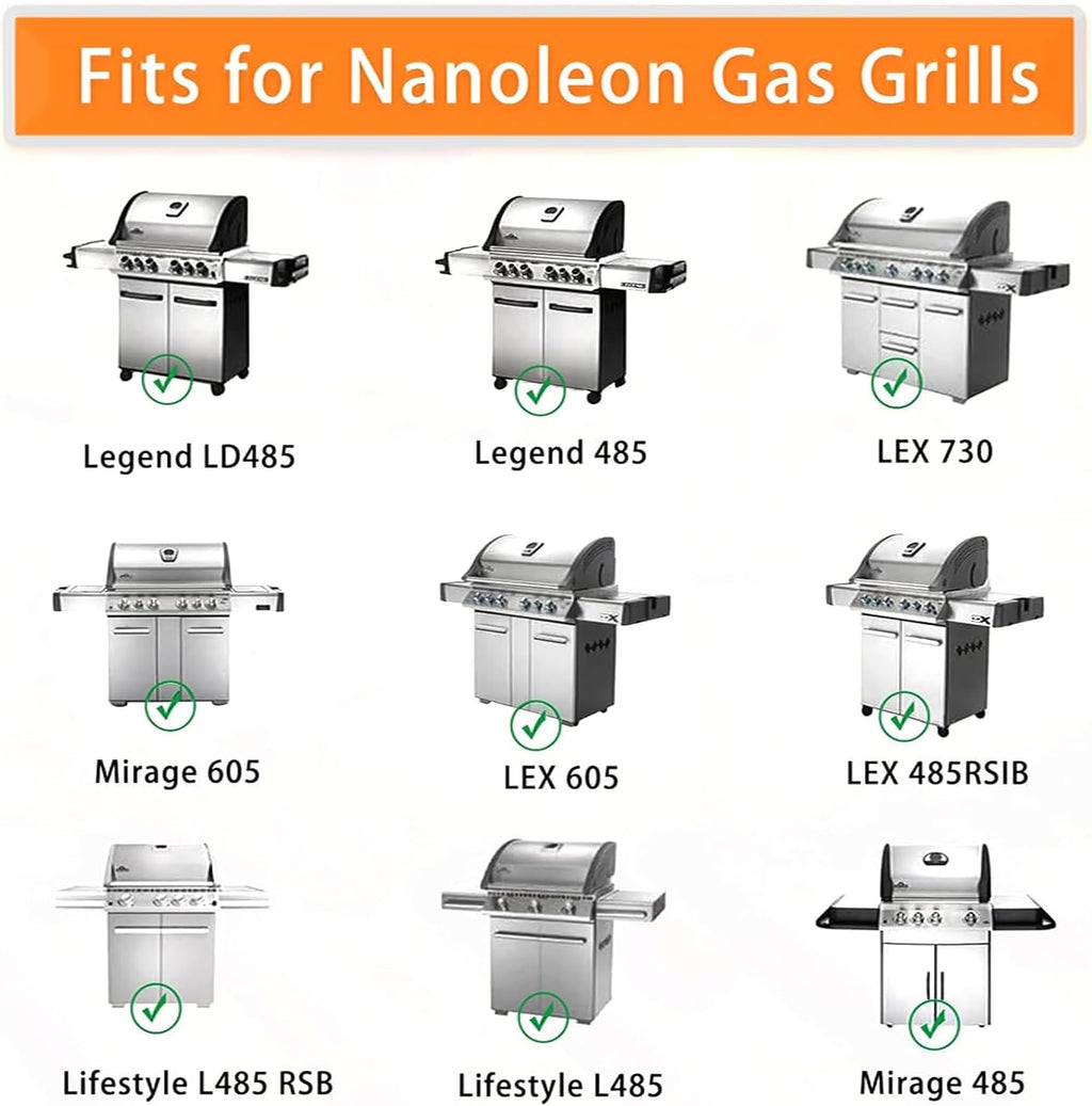 S8C011 Stainless Steel Cooking Grid Grates, Heat Plate and Grill Burner Tube Replacement Parts for Napoleon Gas Models LEX485/605/730 LE LD485 Series Grills S81001