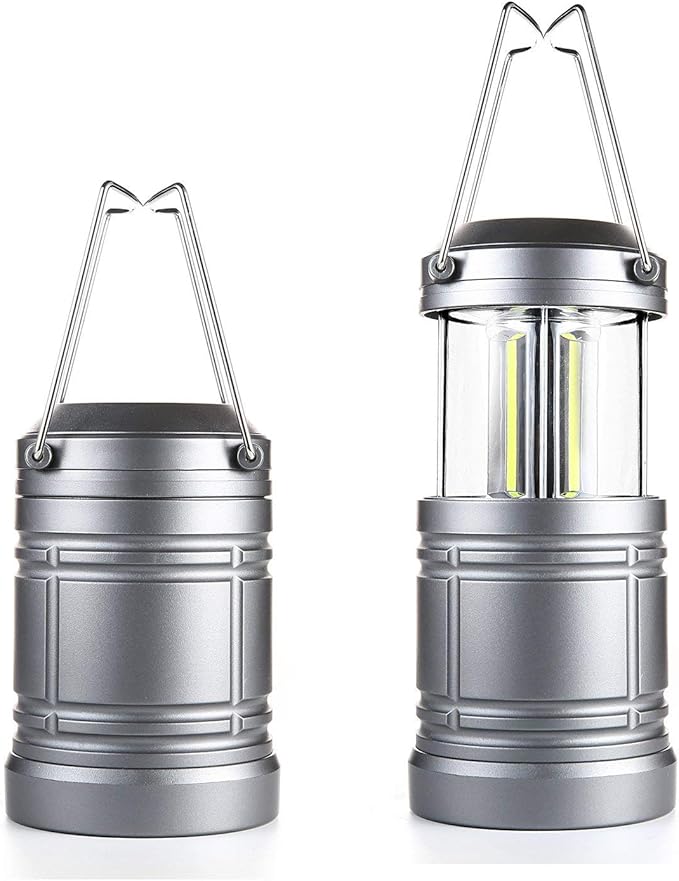 2 Pack Camping Lantern 500 Lumens Collapsible Portable LED Lantern for Emergency, Hurricane, Storms, Outage