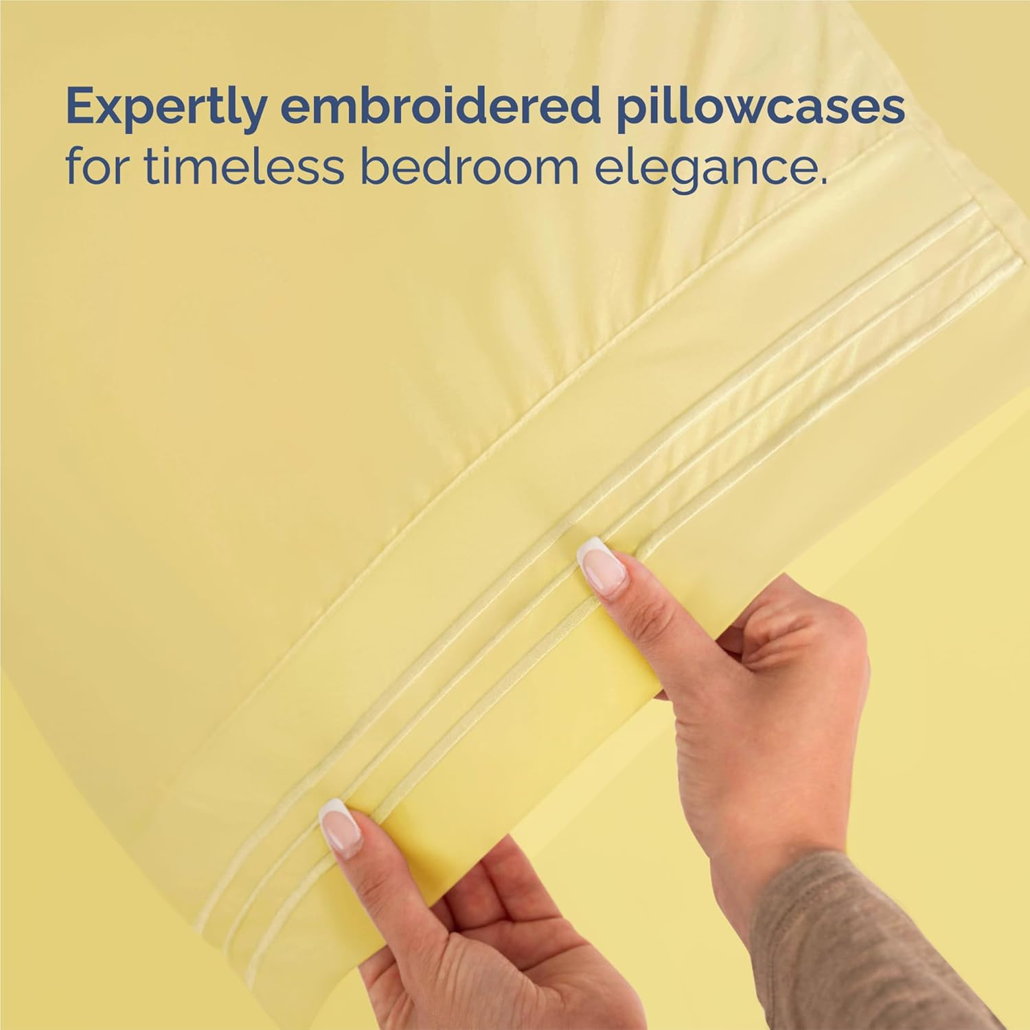 Split King Size 5 Piece Sheet Set - Comfy Breathable & Cooling Bed Sheets Set - Hotel Luxury Bedding for Women, Men, Kids, Teens, Boys & Girls - Deep Pockets, Soft, Wrinkle Free - Oeko-Tex - Yellow