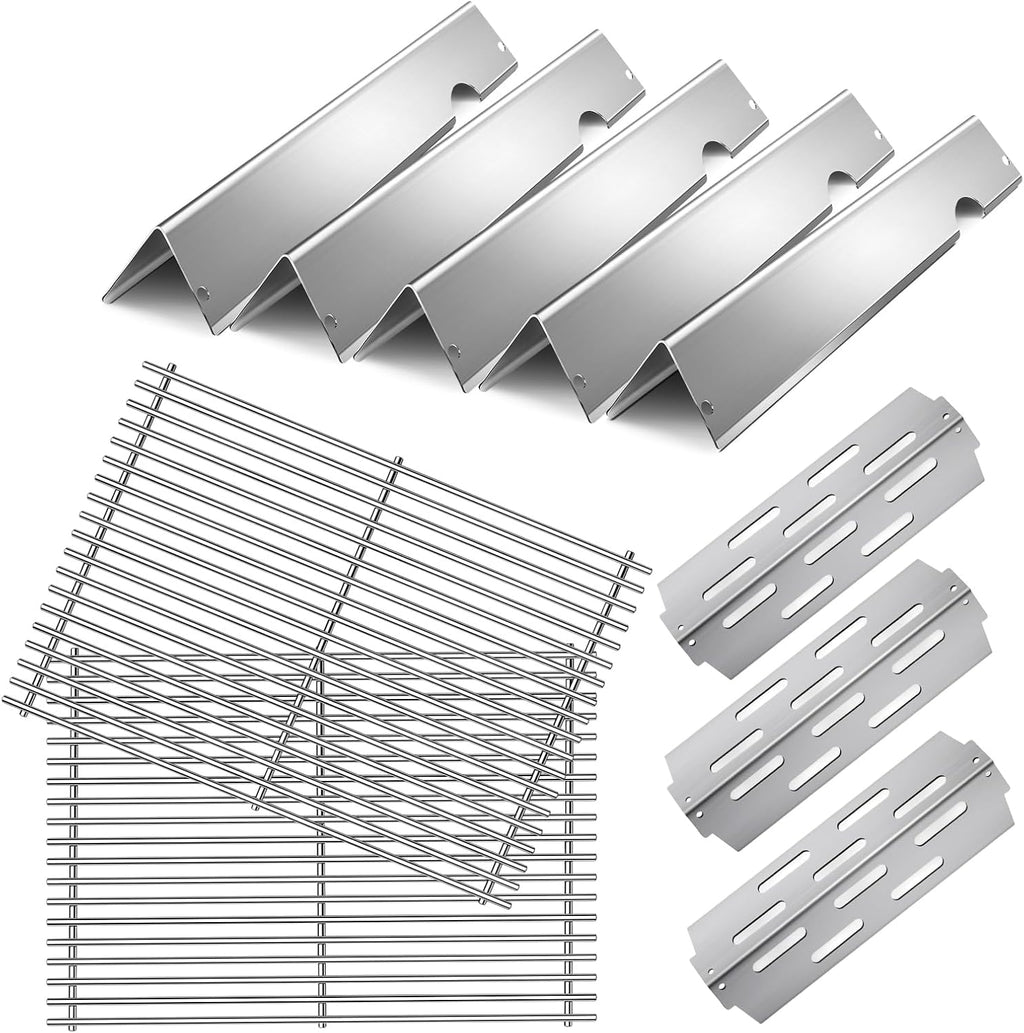 Stainless Steel 66095 Grill Grates for Weber Genesis 2 Grill Parts 66032 Flavorizer Bars 66795 Heat Deflector for Weber Genesis ii E-310 E-315 E-325 S-335 GS4 Grill Parts Replacement 18 7/8"