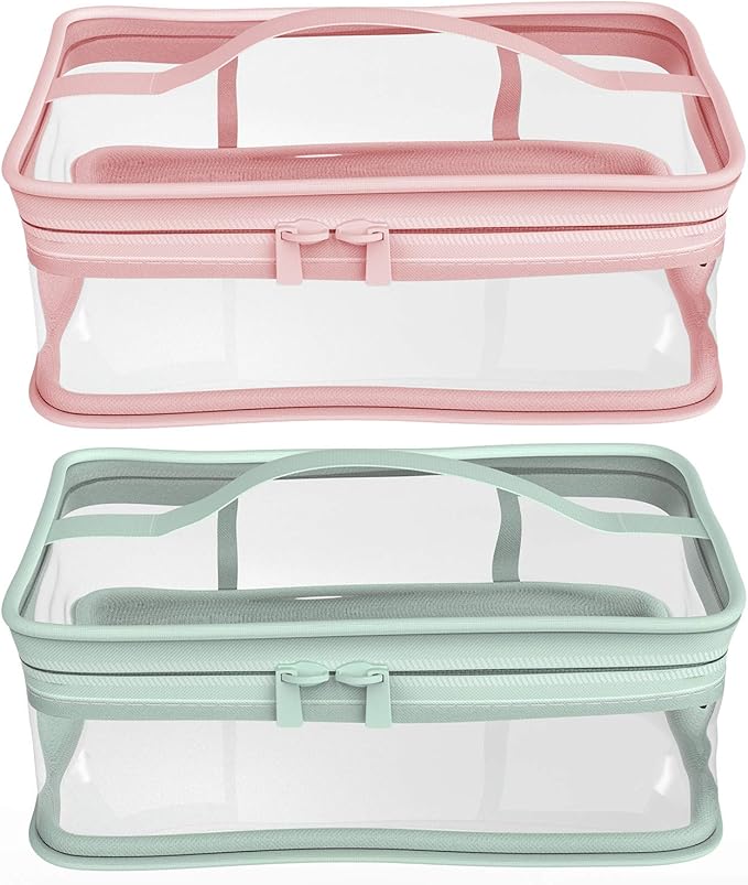 Makeup Bag Zipper Waterproof Portable Travel Storage Pouch 2 Pcs