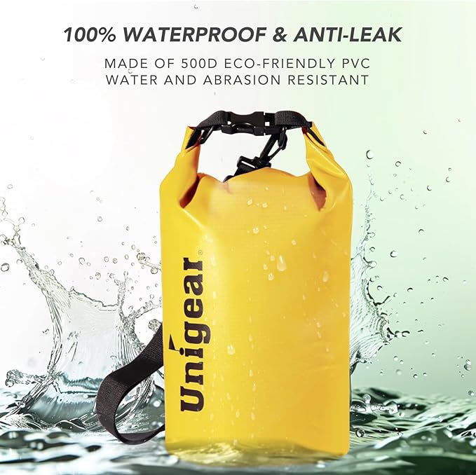 Unigear Dry Bag Waterproof, 2L/5L/10L/20L/30L/40L Floating and Lightweight Bags for Kayaking, Boating, Fishing, Swimming and Camping with Waterproof Phone Case