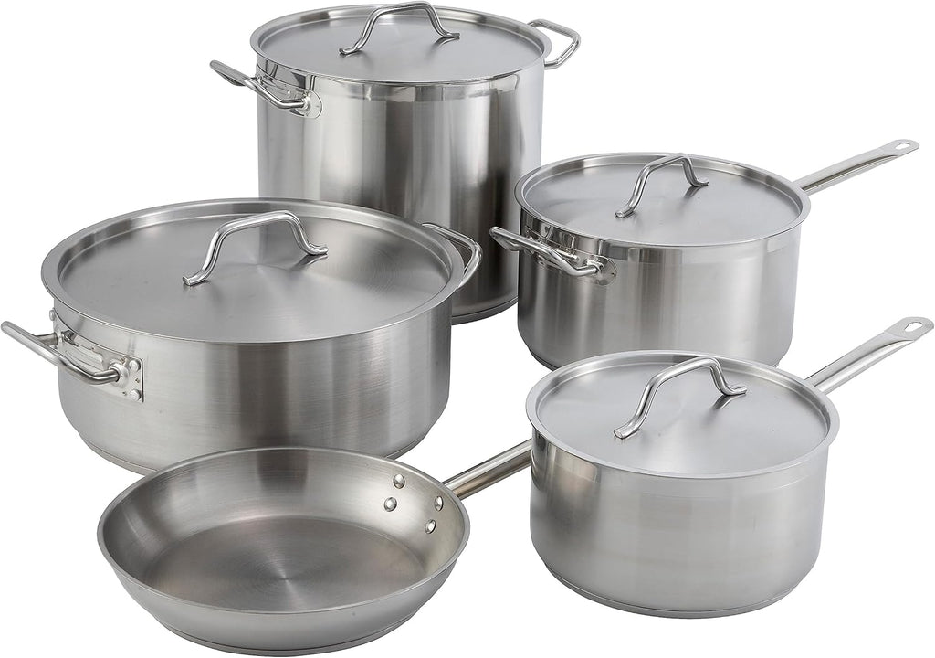 Winco Heavy-Duty Stainless Steel Sauce Pan with Cover, 6 Quart