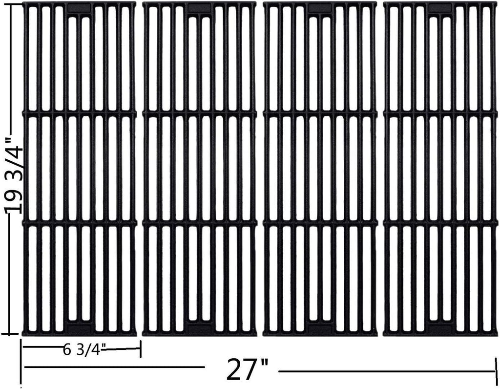 C6505A(4-Pack) 19 3/4" Cast Iron Cooking Grid Grates Replacement for Chargriller 2121, 2123, 2222, 2828, 3001, 3008, 3030, 3725, 4000, 4208, 5050, 5072, 5252, 9020