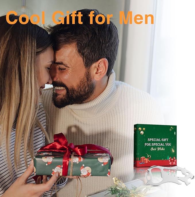 12 in 1 Keychain Multi-tool, Gifts for Men Boyfriend Dad, Father's Day Birthday Gifts, Mini EDC gadgets Tool Gear Bottle Opener for Camping Survival