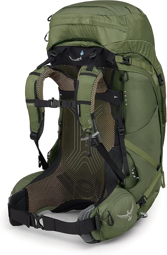 Osprey Atmos AG 65L Men's Backpacking Backpack, Mythical Green, S/M