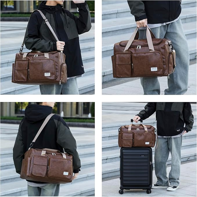 Small Gym Bag for Women, Travel Duffle Bag Carry On Weekender Bag with Shoe Compartment