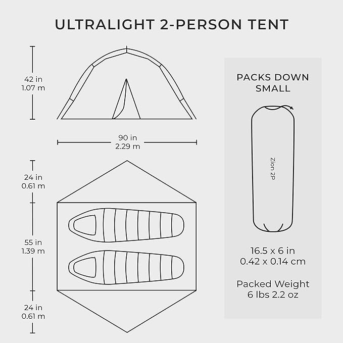 Hyke & Byke Zion Hiking & Backpacking Tent - 3 Season Ultralight, Waterproof Tent for Camping w/Rain Fly and Footprint - 1 Person - Orange