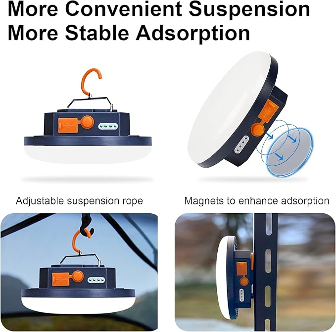 10000mAh 4000LM Flashlight Portable LED Camping Lantern Rechargeable Light 30W with Magnet , IPX4 Waterproof Tent Light Power Failure Emergency Survival Kits Snowstorm Christmas Day Gift (Warm)