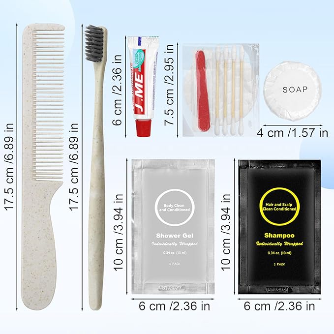 Toiletry Kits Homeless Personal Hygiene Kits for Homeless Care Package Supplies In Bulk, Disposable Travel Size Essential Women Men Toiletries Set for Hotel, Charity,Camping,Travel (20 Pack)