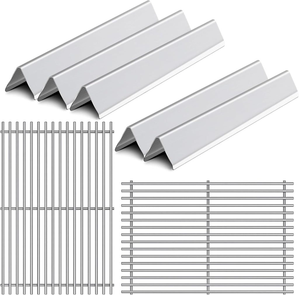 17.4” Grill Grates Replacement for 7536 7525 Weber Spirit Grill E-310, E-320, 300 Series, Weber Genesis Silver B/C, Gold B/C, Platinum B/C, Spirit 700 and 900, Flavorizer Bars Cook Grid Parts