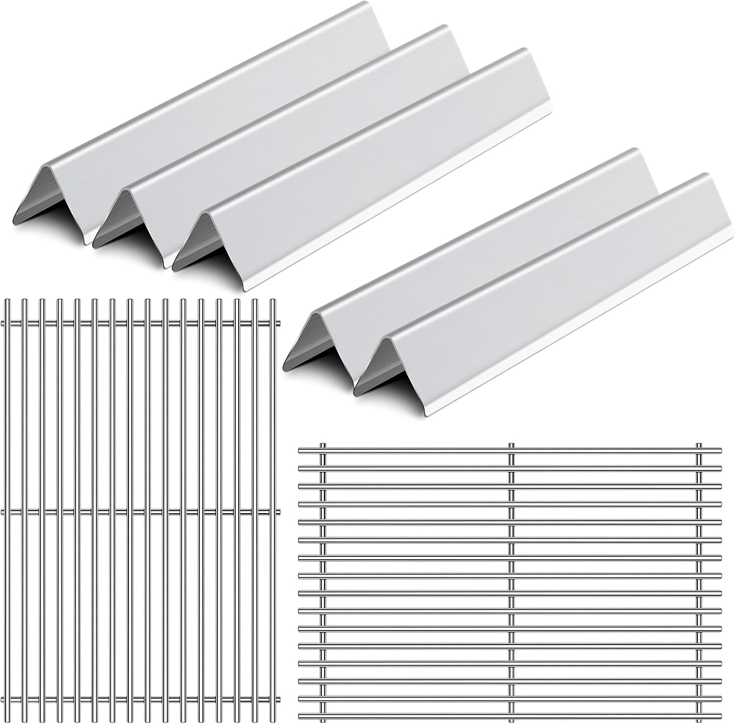 17.4” Grill Grates Replacement for 7536 7525 Weber Spirit Grill E-310, E-320, 300 Series, Weber Genesis Silver B/C, Gold B/C, Platinum B/C, Spirit 700 and 900, Flavorizer Bars Cook Grid Parts