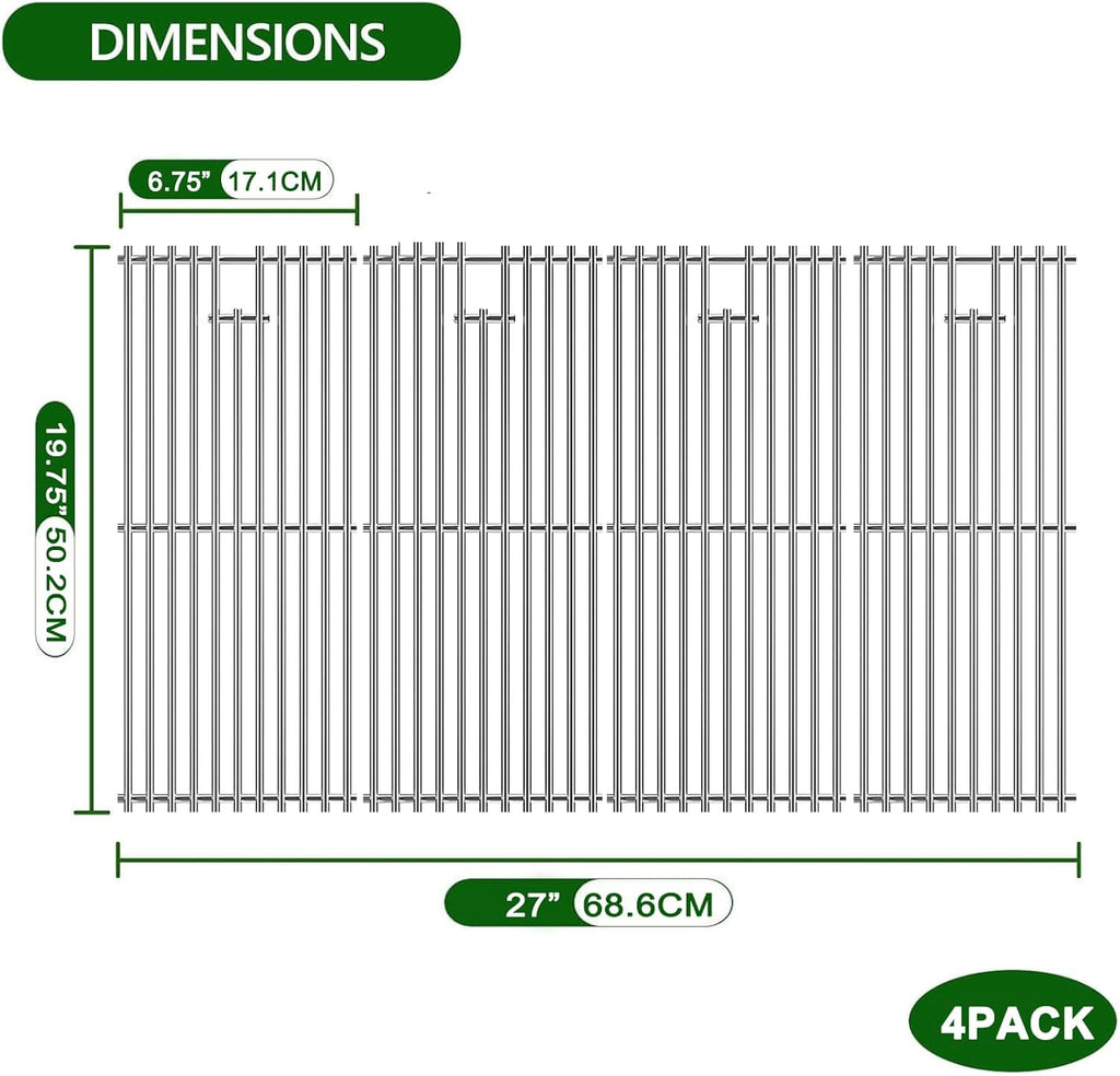 19 3/4" Stainless Steel Cooking Grates Replacement for Chargriller 2121, 2123, 2222, 2828, 3001, 3030, 3725, 4000, 5050, 5252