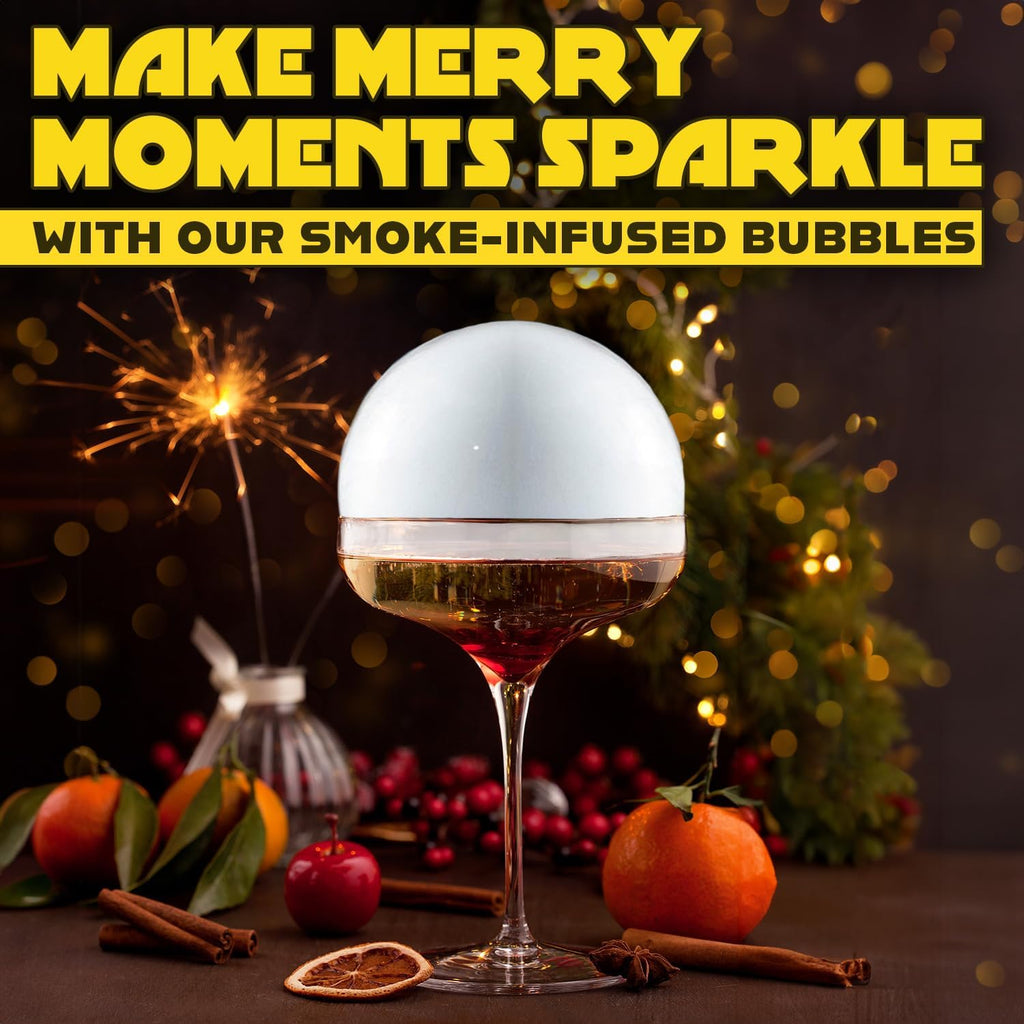 Smoking Gun Edible NON-toxic Bubble Mixture for Cocktail - (2 x 8oz), Wood Smoke Infuser and Smoker Machine Accessory - Cold Smoke for Drinks - Pack of 2 - made in USA