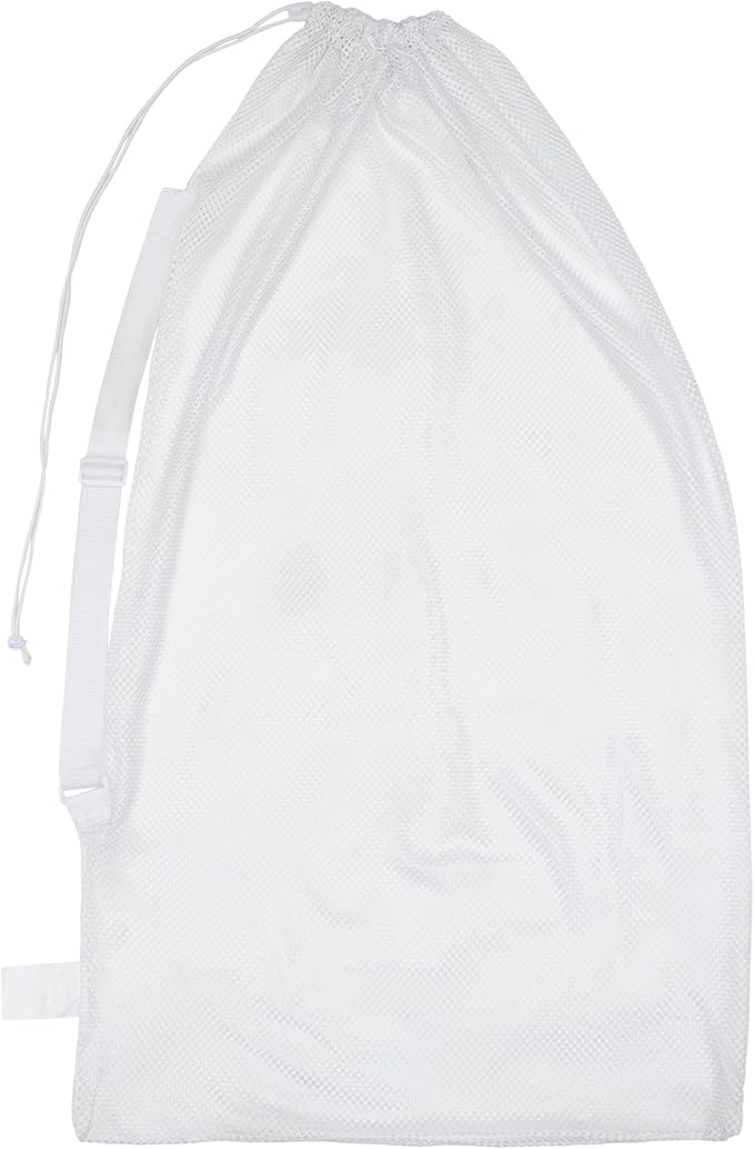 Champion Sports Mesh Equipment Bag – Heavy-Duty Nylon Drawstring Bag with Lock & ID Tag, Breathable Storage Sack for Balls, Swim Gear, Laundry & Toys, Multiple Sizes & Colors