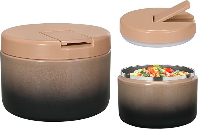 12oz Kids Soup Thermo for Hot Food Insulated Vacuum Food Jar with Buckle Lid, Stainless Steel Wide Mouth Leak Proof Lunch Container for School Travel 1 Pack