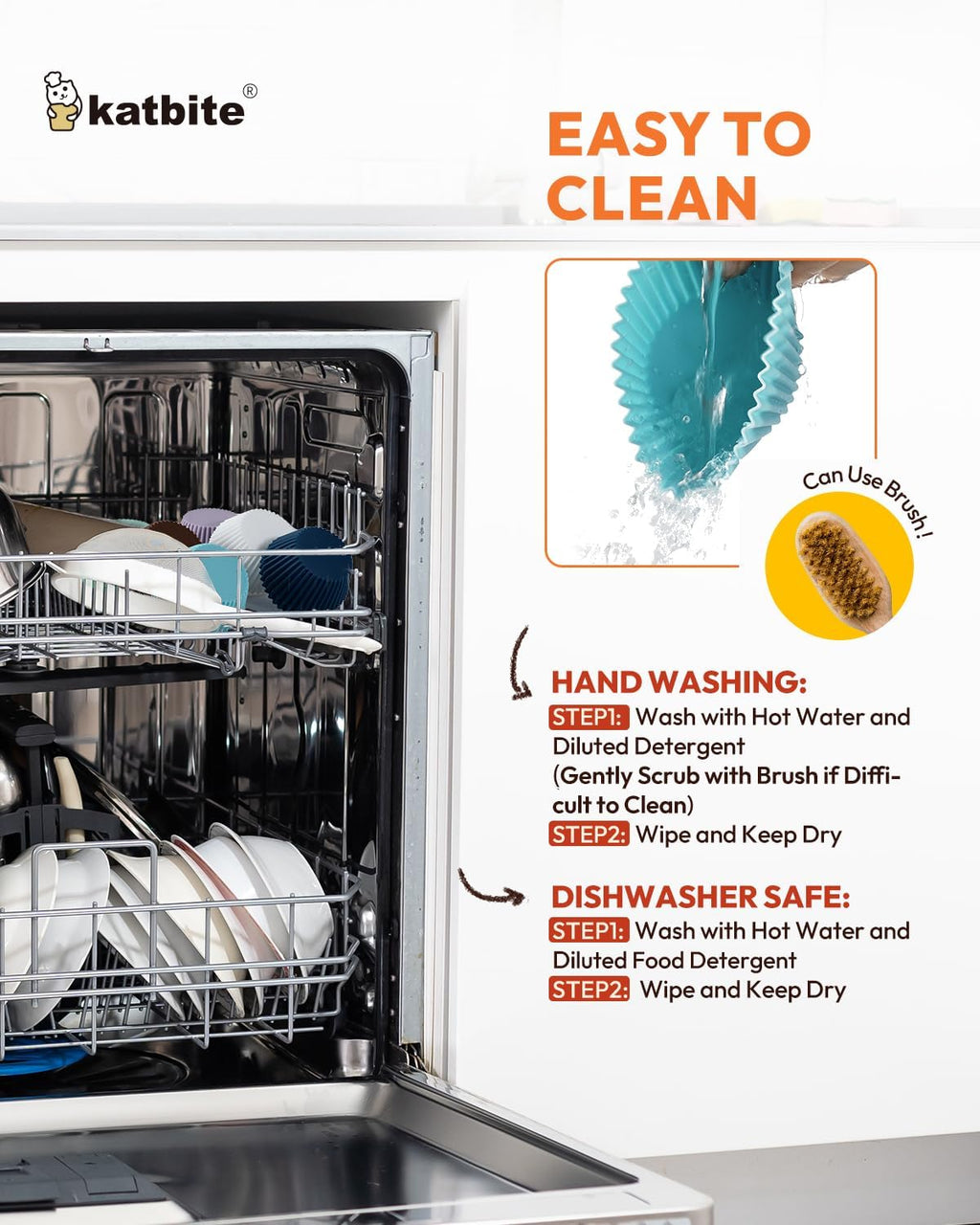 Silicone Cupcake Baking Cups Katbite 24 Pack Silicone Baking Cups Reusable Non-stick Heavy Duty Cupcake Liners for Baking Soft Pale Muffins Cups for Party Halloween Christmas