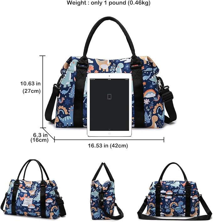 Travel Duffle Bag Weekender Overnight Bag Gym Tote Bag with Wet Pocket for Women Girls Workout Duffel Bag Water Resistant (B-Unicorn)