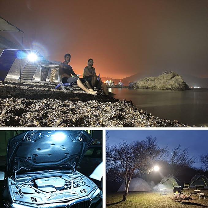 16500mAh 3000LM 3000K 6000K Flashlight Portable LED Camping Lantern Rechargeable Light 60W with Magnet IP65 Waterproof Tent Light Power Failure Emergency Survival Kits for Fathers Day Gift