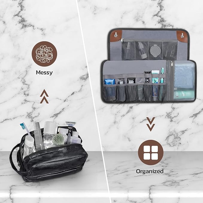 Travel Essentials, Toiletry Bag for Men, Compact Bathroom Roll Organizer for Hygiene, Toiletry kit, Travel Gifts for Gym Camping Hiking Travel Sports