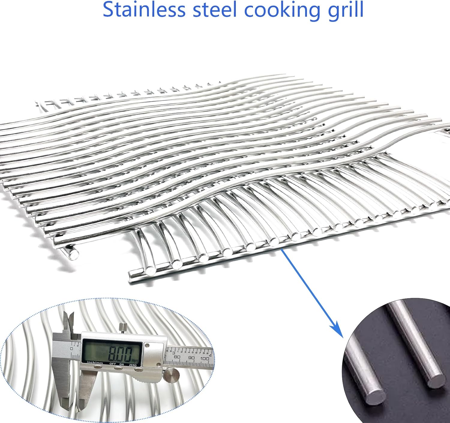17-3/4" Stainless Steel 2Pack Waved Cooking Grids Grates Replacement Parts for Napoleon Rogue 425 Series 425xt 425 SIB Gas Grill S83013
