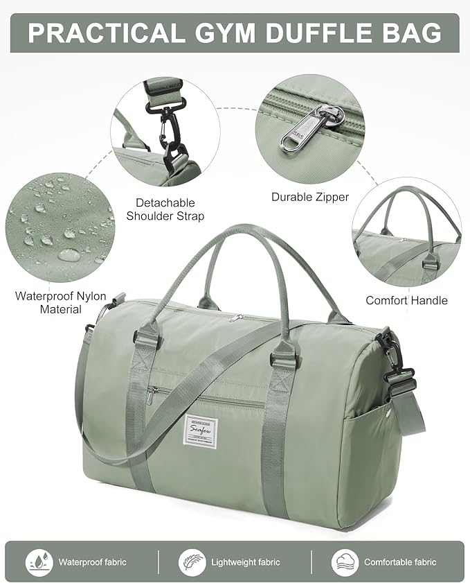 Gym Bag Womens,Travel Duffel Carry on Bag Sport Tote Bag Weekend Overnight Bag