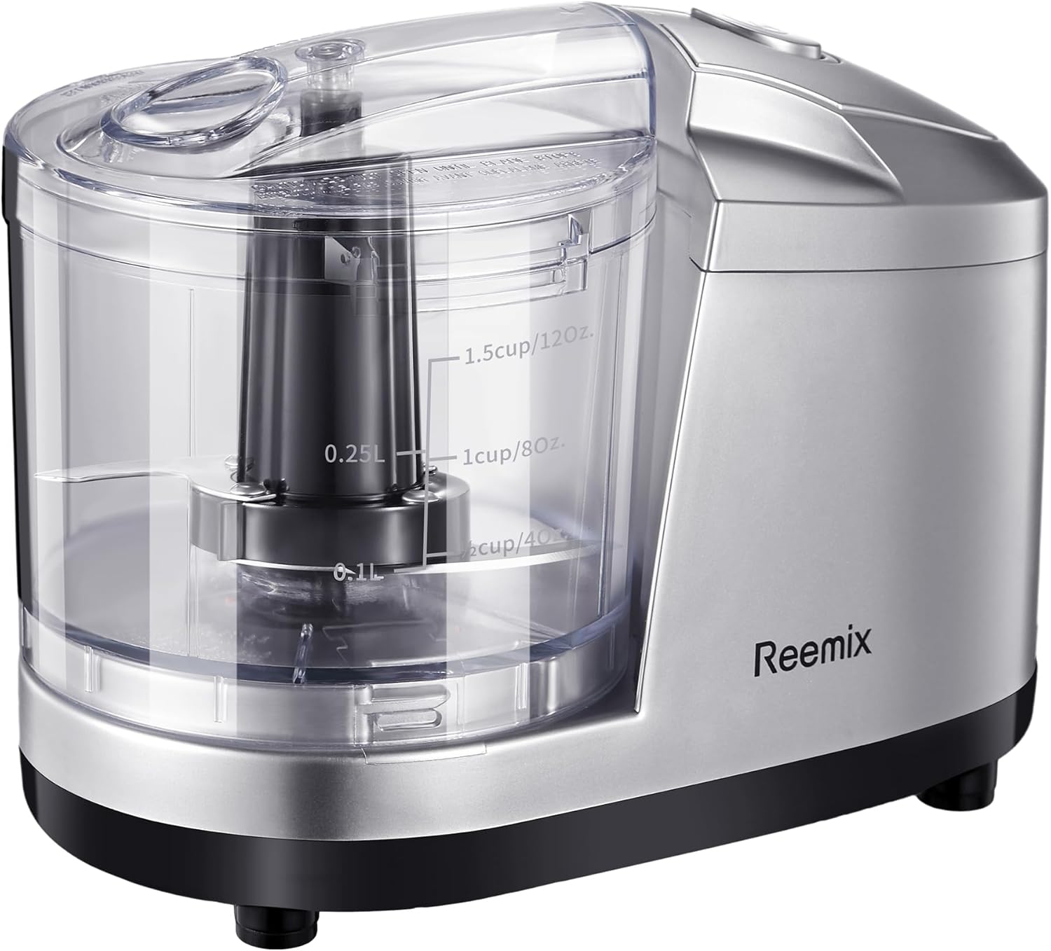 1.5-Cup One-Touch Electric Food Chopper, 100W Mini Food Processor Meat Grinder, Mix, Chop, Mince and Blend Vegetables, Fruits, Nuts, Meats, Stainless Steel Blade (Silver)