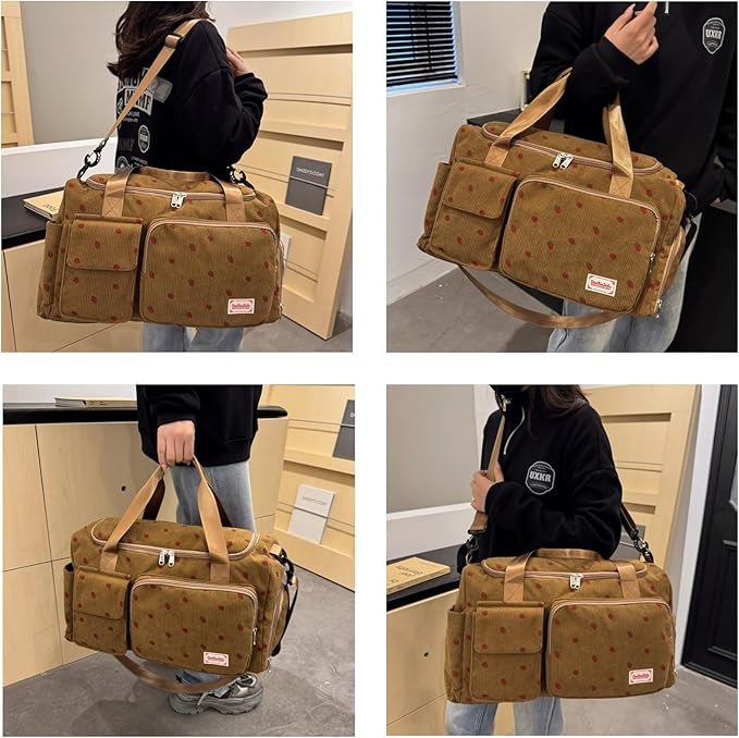 Small Gym Bag for Women, Travel Duffle Bag Carry On Weekender Bag with Shoe Compartment