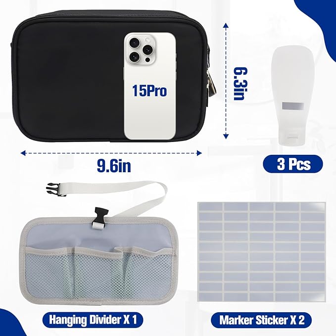 Toiletry Bag For Men, Travel Essentials Shaving Dopp Kit Bathroom Bag Hanging Shower Bag For Camping Outdoor, Father's Gifts, Dad's gift, Black