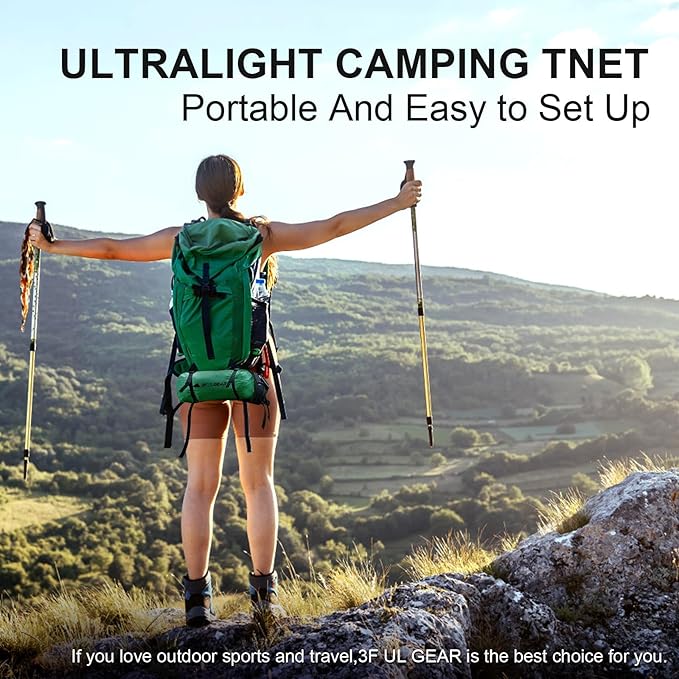 3F UL Gear Lanshan PRO Lanshan Ultralight Tent 3 Season Backpacking Tent for 2 Person, Waterproof Professional Tents for Camping, Trekking, Kayaking, Climbing, Hiking