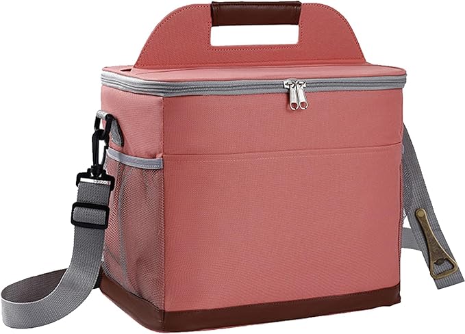 24-Can Insulated Lunch Bag for Women & Men - Large Soft Cooler Box with Leakproof Design, Lightweight Thermal Tote for Work, Travel, Picnic, Camping (Pink)