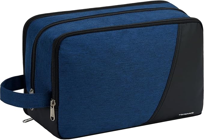 Vorspack Large Travel Toiletry Bag - Water Resistant Toiletry Bag for Men Dopp Kit for Bathroom Toiletries Accessories Gifts - Navy Blue