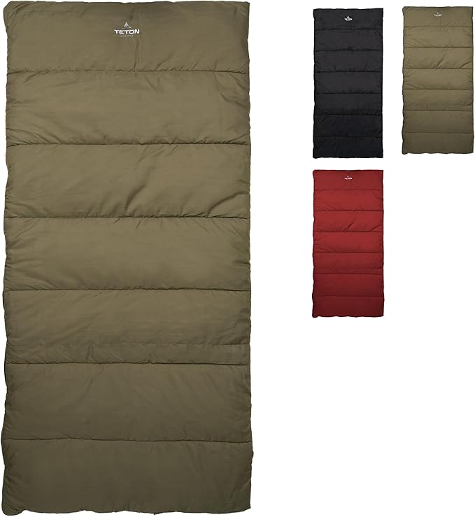 Teton Evergreen Sleeping Bag for Adults. Choose for Any Weather. Warm Sleeping Bags for Camping, Hunting, and Base Camp