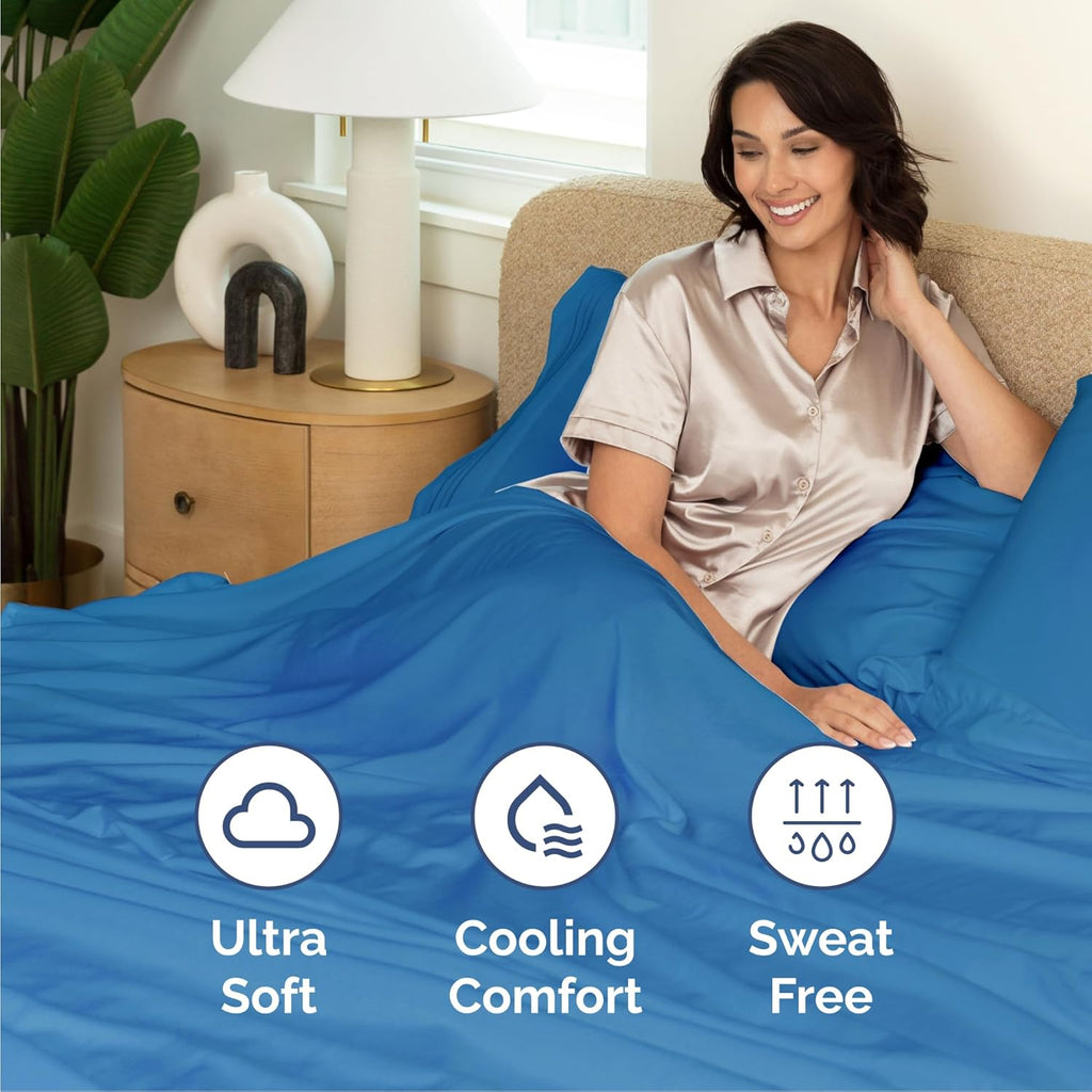 Queen Size 4 Piece Sheet Set - Comfy Breathable & Cooling Bed Sheets Set - Hotel Luxury Bedding for Women, Men, Kids, Teens, Boys & Girls - Deep Pockets, Soft and Wrinkle Free - Oeko-Tex - Royal Blue