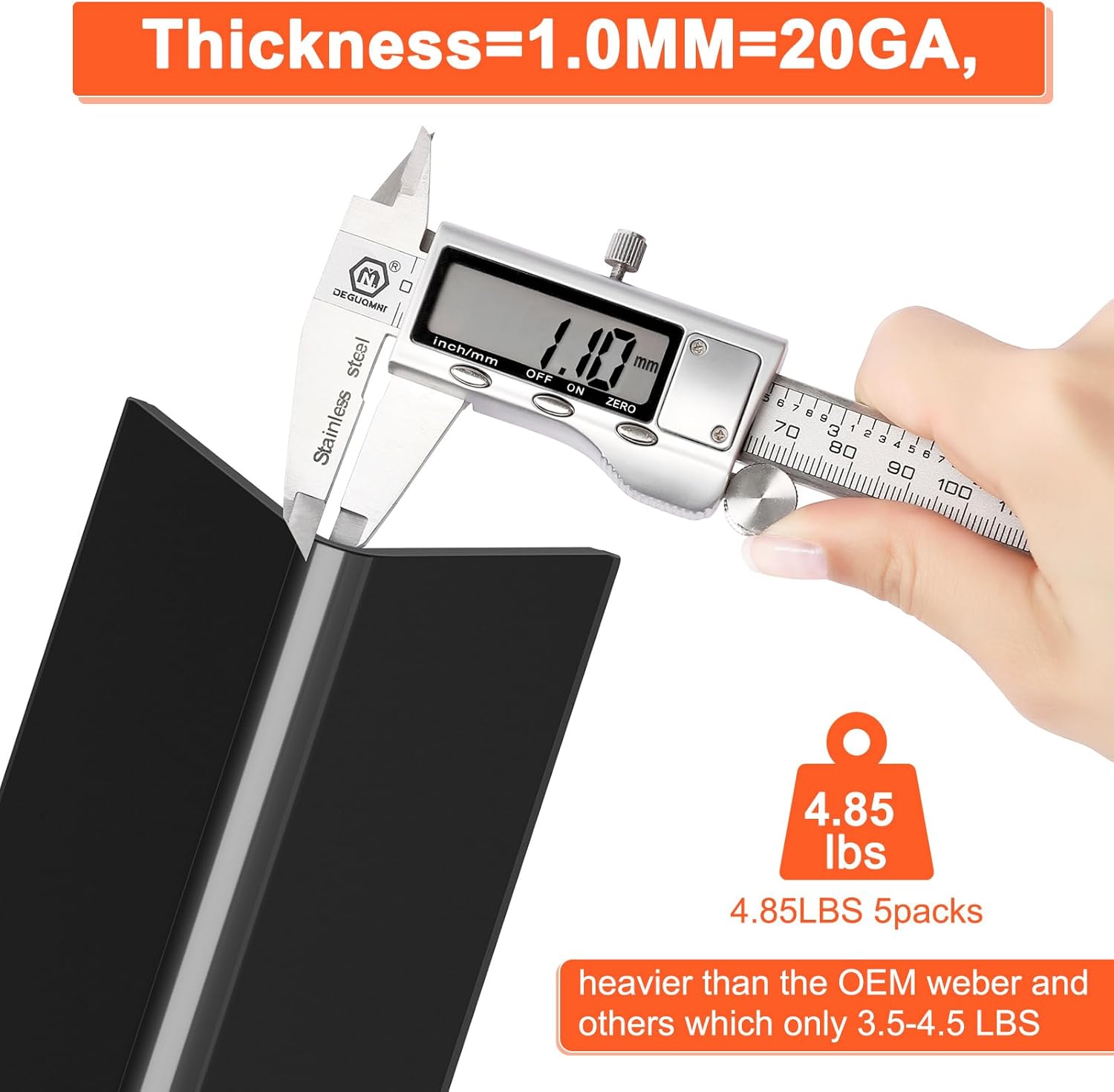 Spirit E310 Grill Parts for Weber Spirit, 17.5" Grill Grates 15.3" Flavorizer Bars for Weber Spirit 300 & GS4 Spirit II 300, Spirit E-310 E-315 Grills with Front Control Knobs for Weber 7638 7636