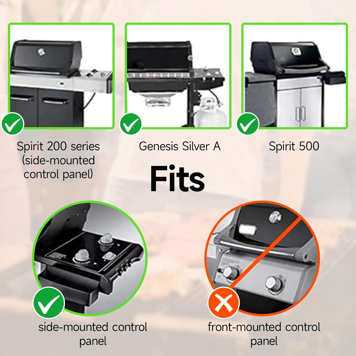 15 Inch Stainless Steel Grill Cooking Grid Grate for Weber Old Spirit 200 Series, Spirit E/S 200 & 210 with Side Control Panel, Spirit 500, Genesis Silver A, for Weber 7522 7523 7521 65904 65905