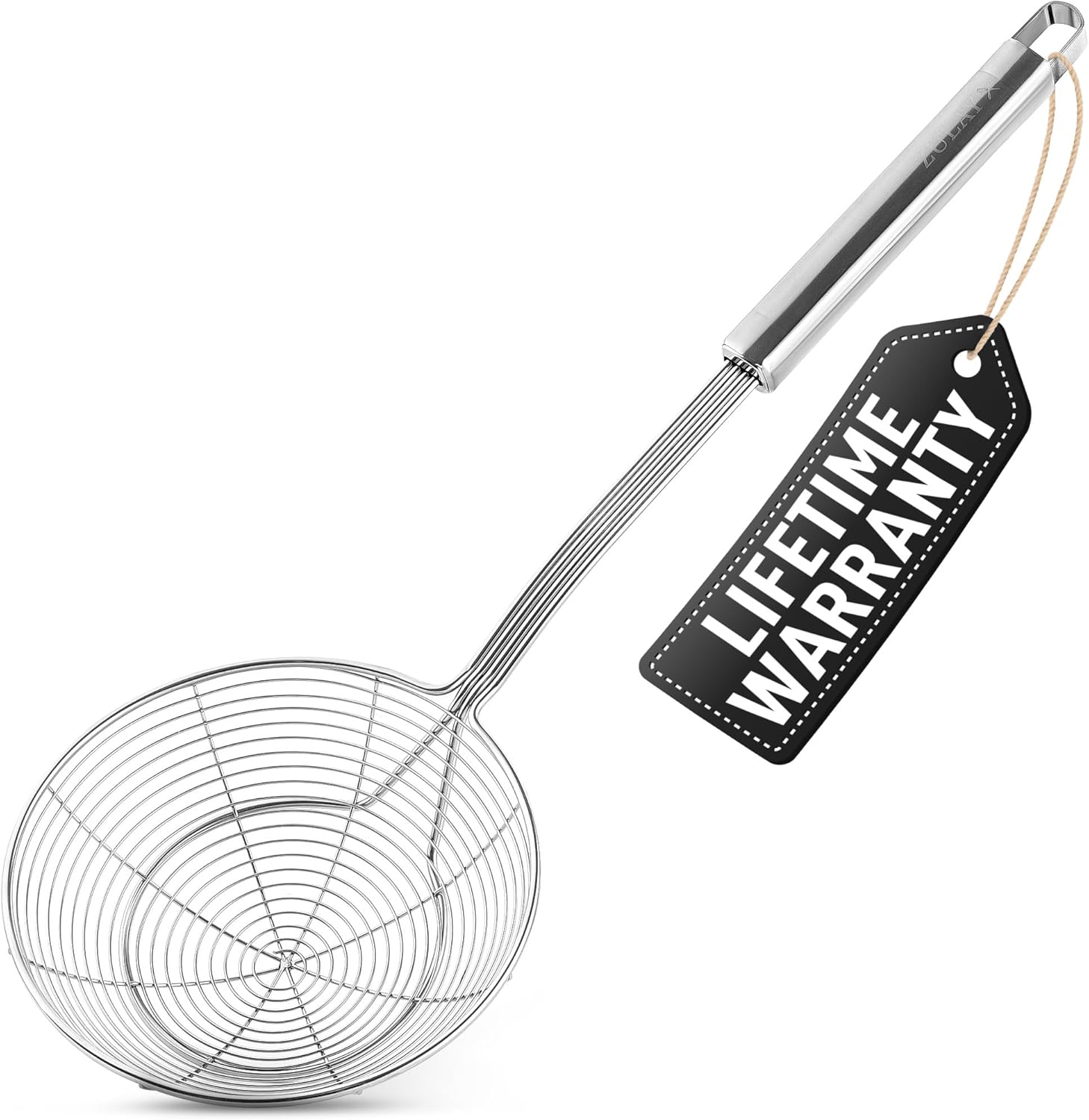 Zulay Kitchen Premium Stainless Steel Spider Skimmer 15.4” - Spider Kitchen Utensil with Premium Ergonomic Handles for Easy Use - Easy to Clean - Perfect for at Home Cooks & Chefs