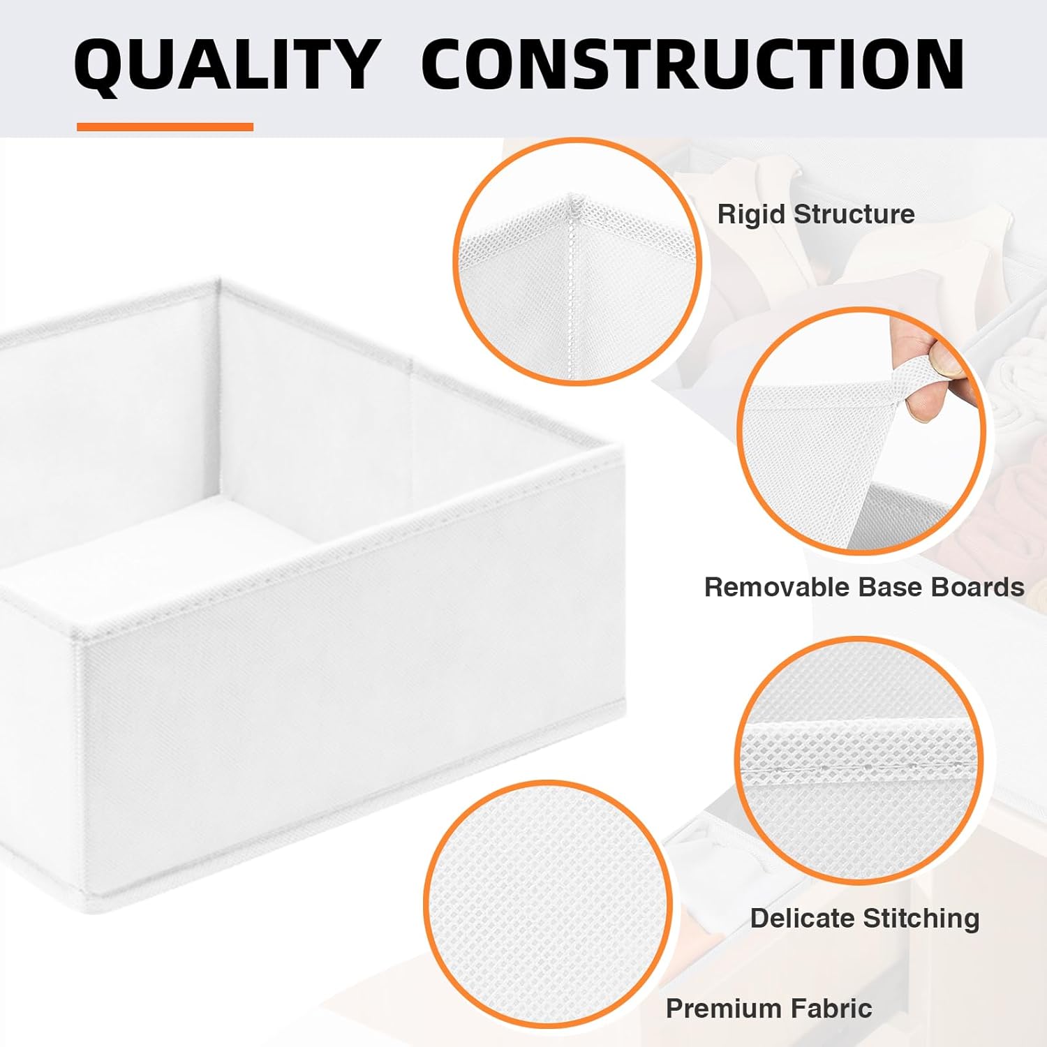 Criusia Drawer Organizer Clothes, 20 Pack Dresser Organizer Bins for Nursery Bedroom, Closet Organization and Storage Dividers for Clothing, Baby Clothes, Underwears, Socks (White)