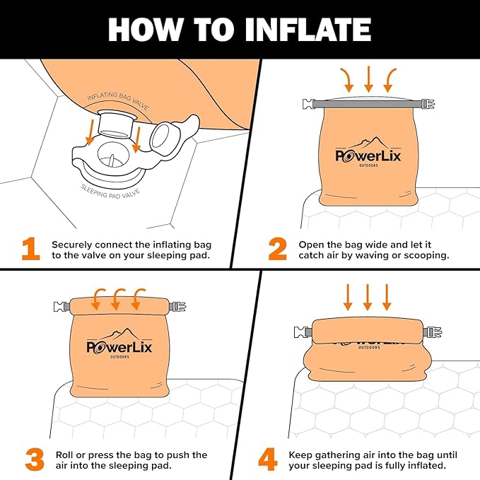 POWERLIX Double Sleeping Pad - Ultralight 2 Person Camping Mattress for Backpacking, Hiking, Compact Inflatable Camping Sleeping Mat, Easy to Inflate Portable Camping Pad Air Mattress