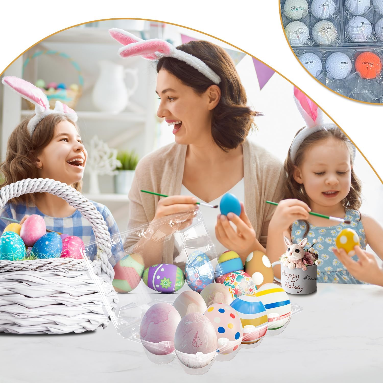 150 Pack Bulk Egg Cartons, Clear Plastic Chicken Egg Holders, Egg Tray Carton Holder for Home & Kitchen, Farm & Market Use, An Eco-Friendly Egg Storage Solution, 8 Grids，(Medium Size)…