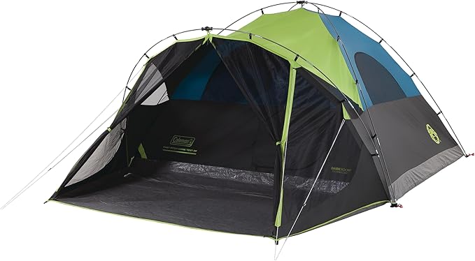 Coleman Carlsbad Dark Room Tent with Screened Porch 4/6 Person Tent Blocks 90% of Sunlight to Keep Inside Cool Weatherproof with Easy Setup Made of PFAS-Free Materials