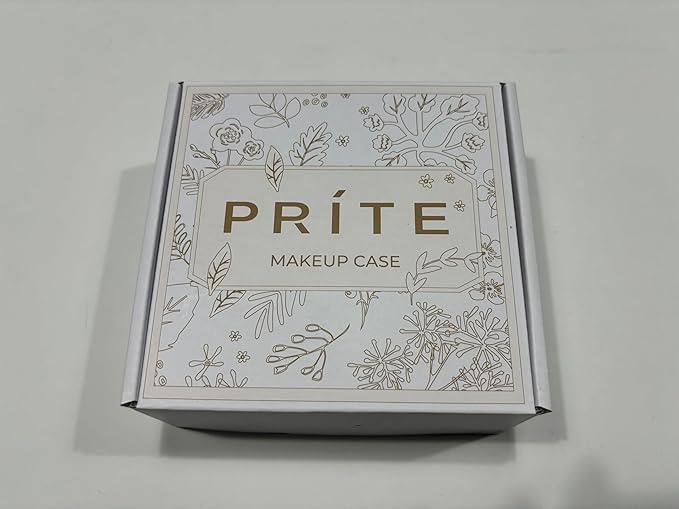 Prite Small Makeup Bag for Women Portable Clear Makeup Bag Cute Mini Waterproof Travel Cosmetic Bag with Gold Zipper for Car Essentials(Brown)