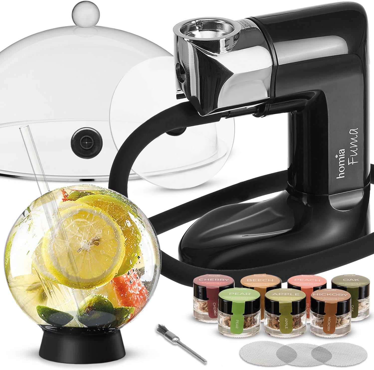 Cocktail Smoker Kit - Whiskey Smoker Kit - Smoke Infuser - Premium Kit, 14 PCS with Accessories and Wood Chips - Indoor Smoker - Gift for Men