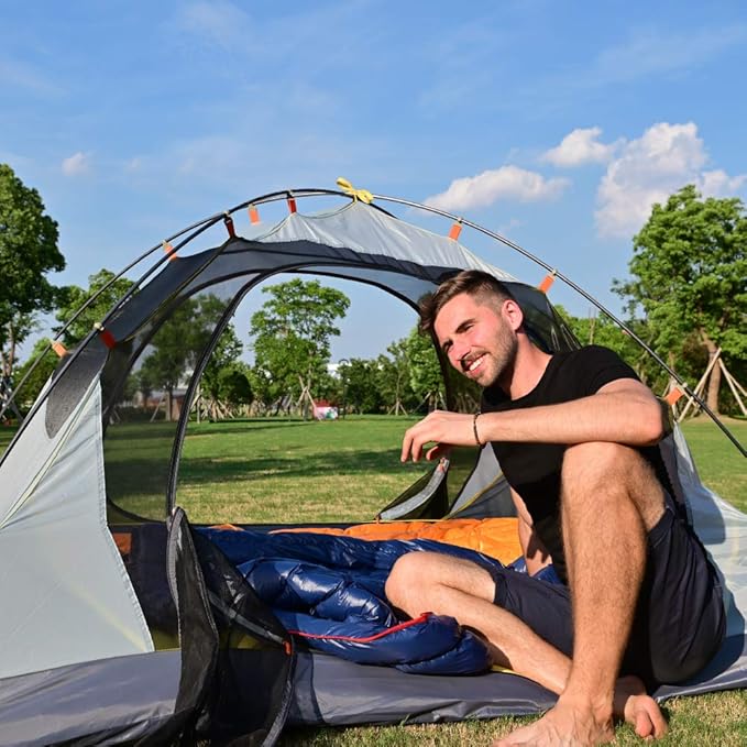 ZOOOBELIVES Ultralight Backpacking 32-50F Down Sleeping Bag - 27oz Ultra Compact 650 Fill Power Envelope Sleeping Bag for Hiking, Camping and Backcountry, Lightweight and Compressible – Alplive T400