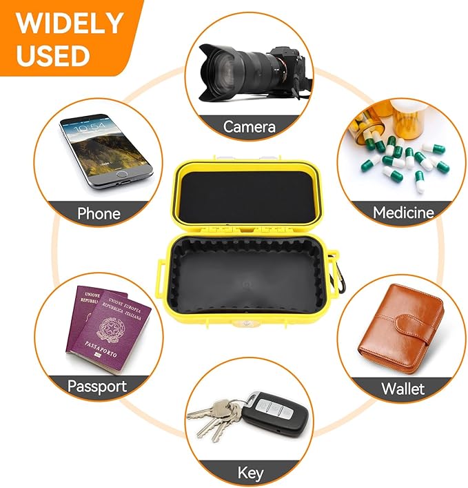 Dry Box Outdoor Waterproof Airtight Storage Case Hard Shell Wet Dry Box Carry Box Tackle Organization for Camping, Fishing