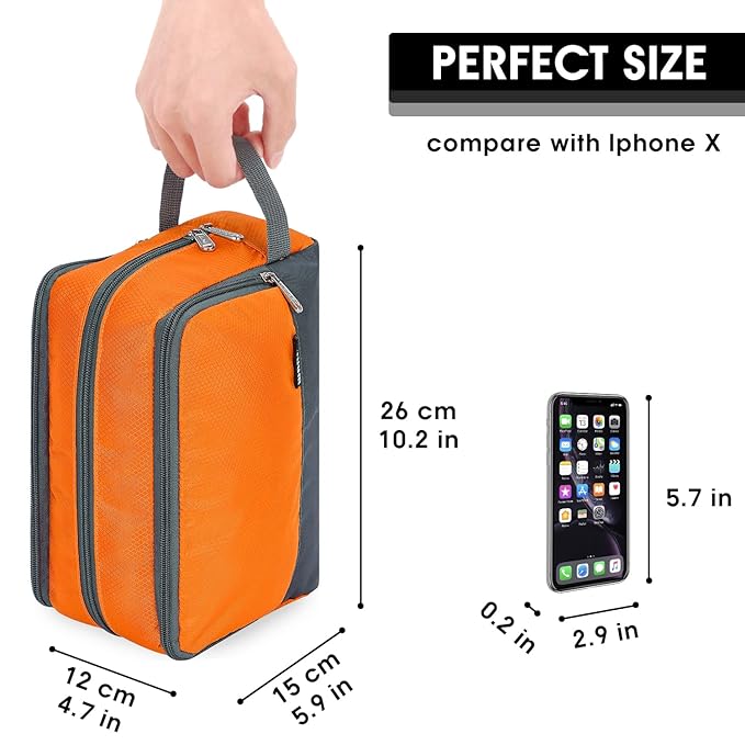 Toiletry Bag for Men/Women Hanging Dopp Kit Water Resistant Shaving Bag Small Toiletry Bag for Traveling (Orange)