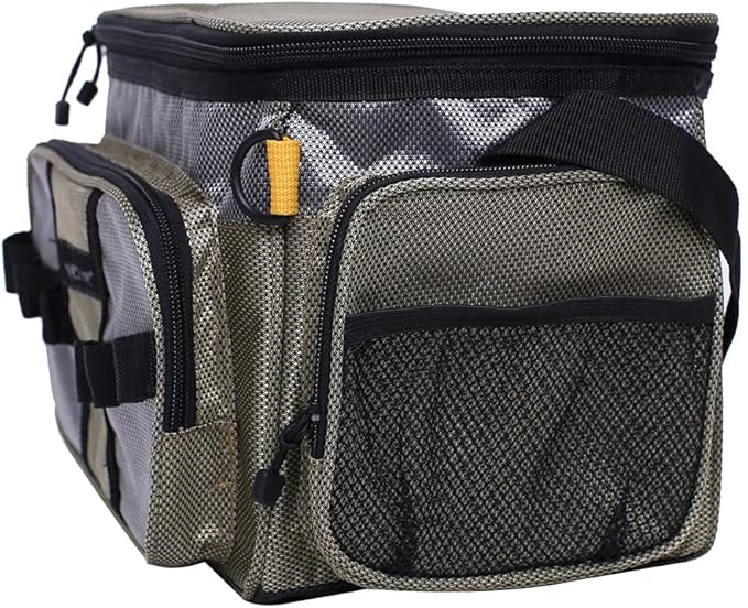 Kylebooker Fishing Tackle Bags Soft Side Fishing Tackle Box Storage Bag for Saltwater or Freshwater